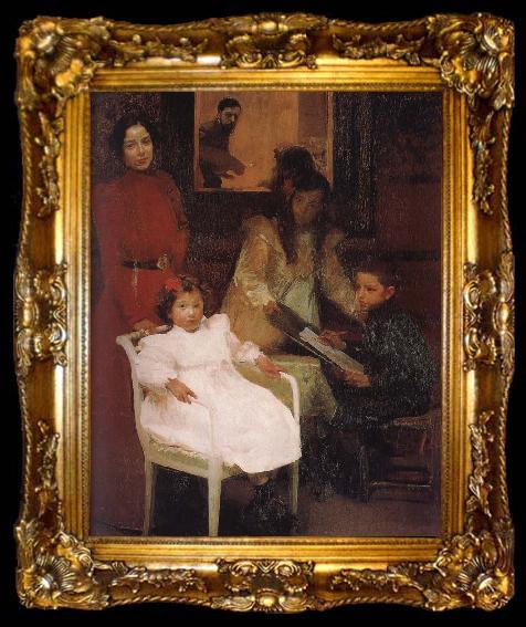 framed  Joaquin Sorolla My family, ta009-2